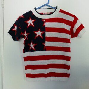 vintage 90s super cute fitted American flag sweater size S/M